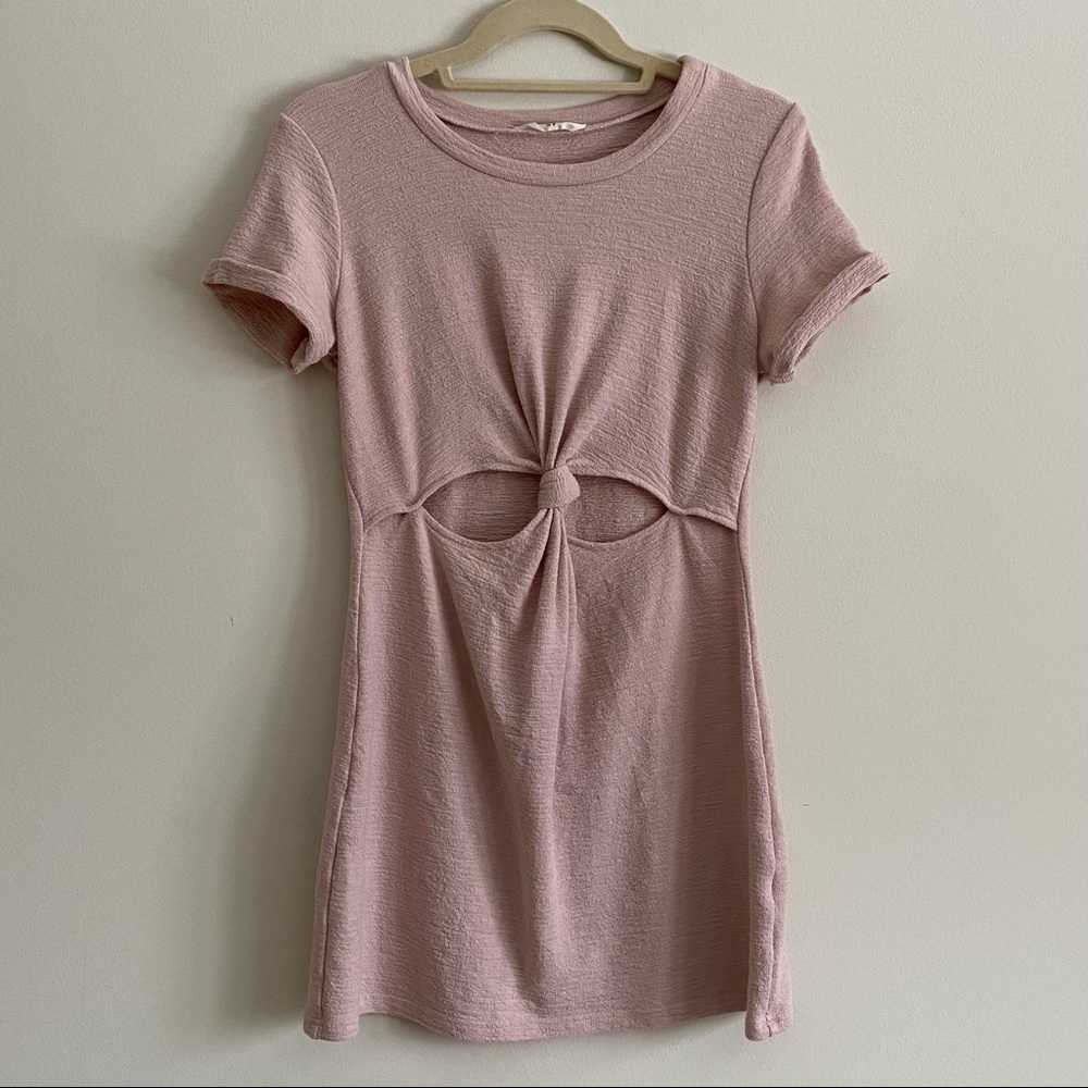 Blush Pink Dress with Front Cut-Outs